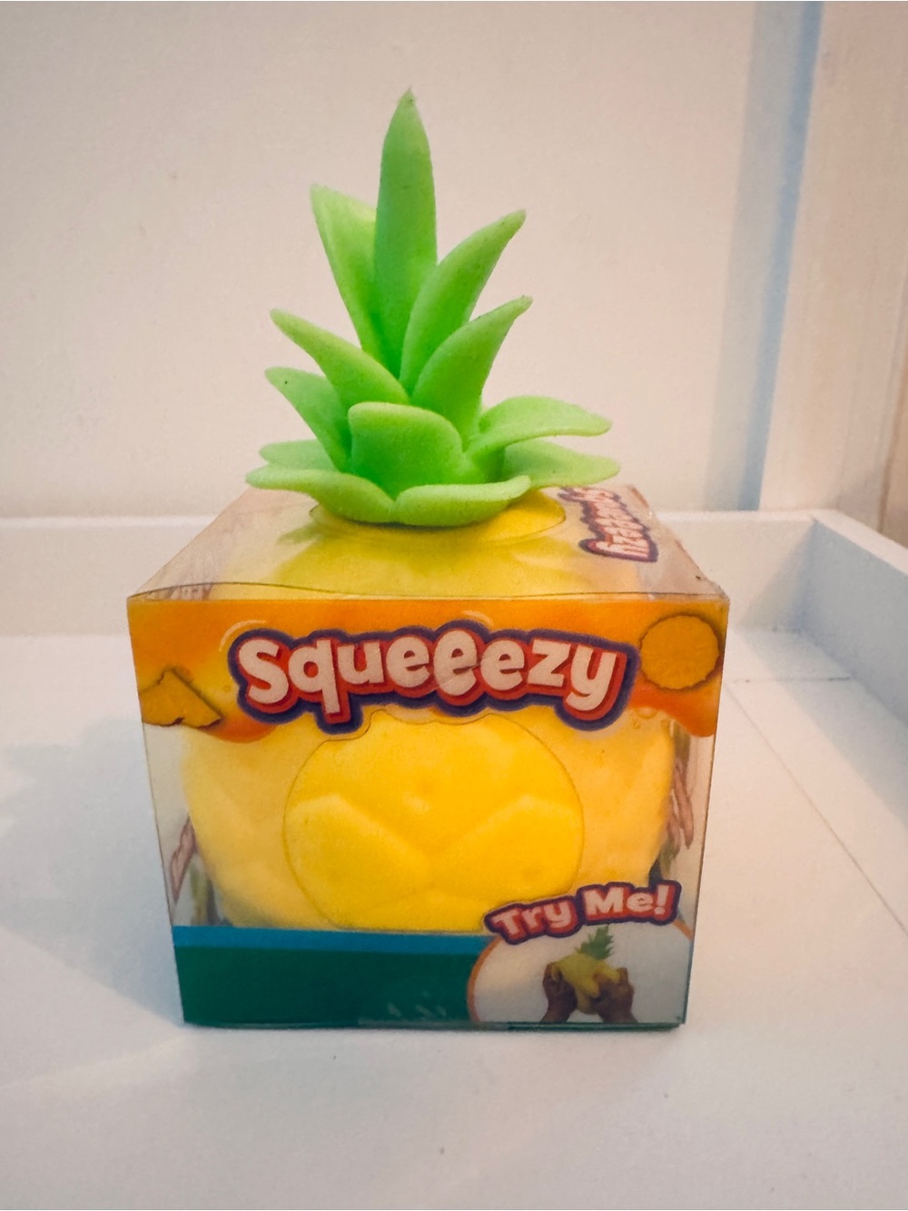 Squeezy Pineapple Squishy Toy - Yellow & Green